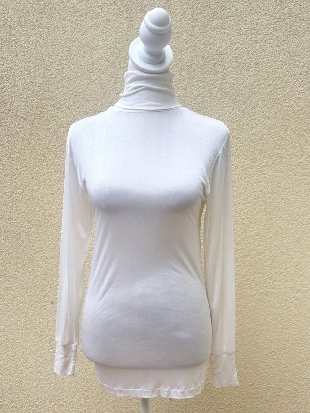 Winter Silks pure stretch silk turtleneck long sleeve top